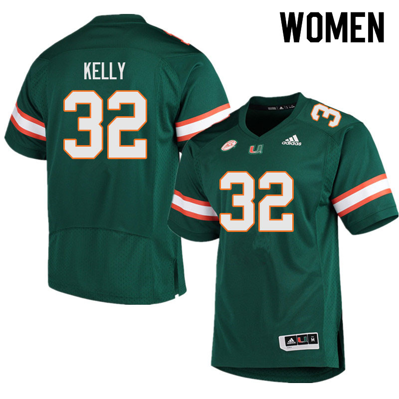 Women #32 Nyjalik Kelly Miami Hurricanes College Football Jerseys Sale-Green - Click Image to Close